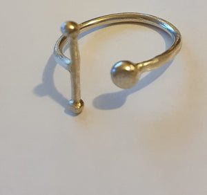 Ring - T bar with 1 molten ball