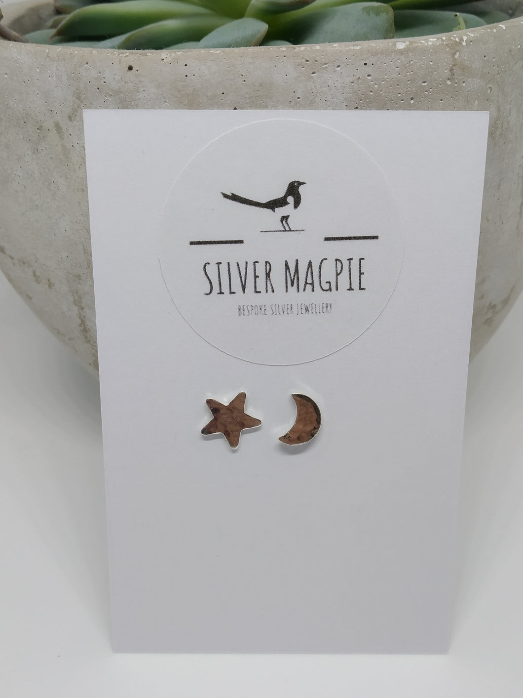Earrings - Star and Moon Odd Studs