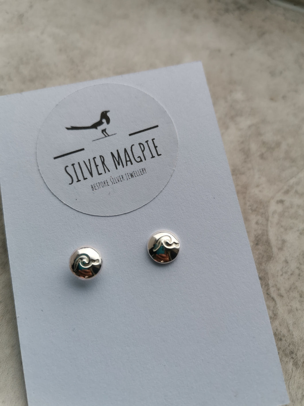 Earrings - Small Wave Polished Dome Studs