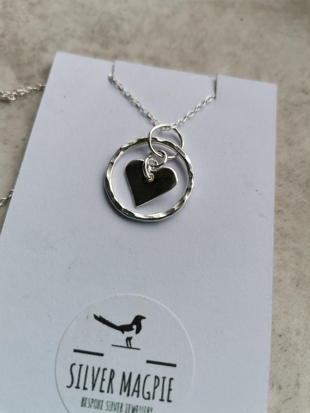Necklace - Statement Hammered Heart Necklace
