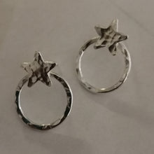 Load image into Gallery viewer, Earrings - Small Hammered Star and Hoop Studs
