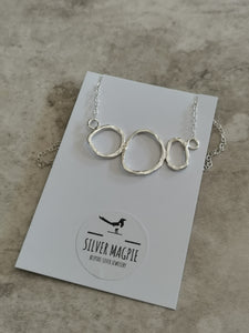 Necklace - Medium Hammered Hollow Pebble Hoop necklace