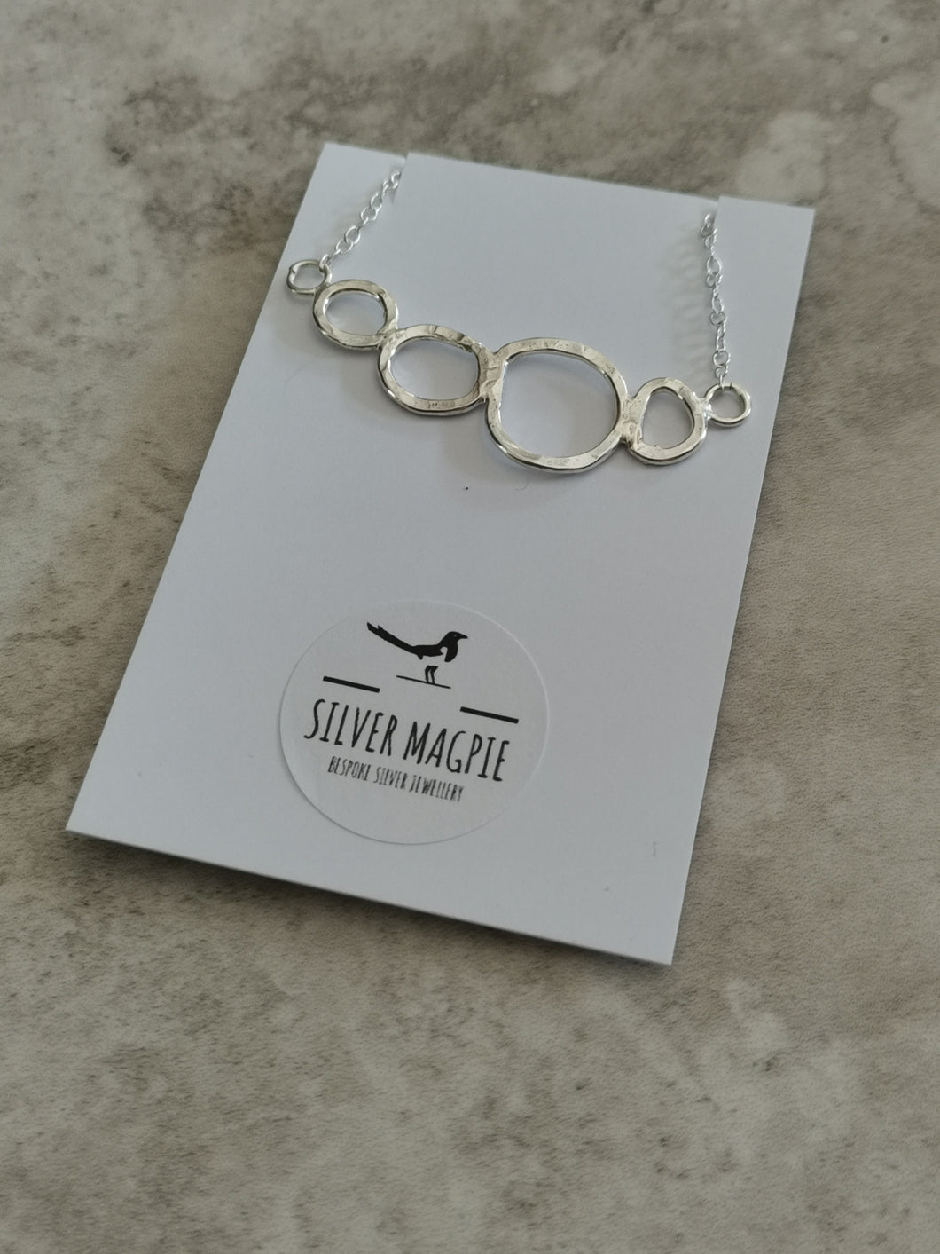 Necklace - Large Hammered Pebble Hoop Necklace