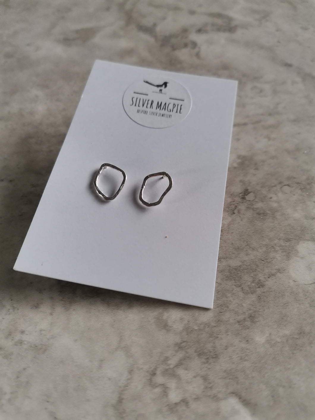 Earrings - Hammered Pebble Hoop Studs
