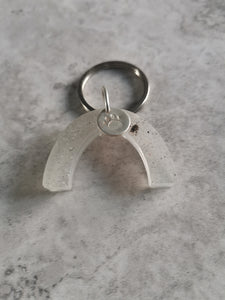 Memory Range - Rainbow Epoxy Resin Keyring with Sterling Silver Disc