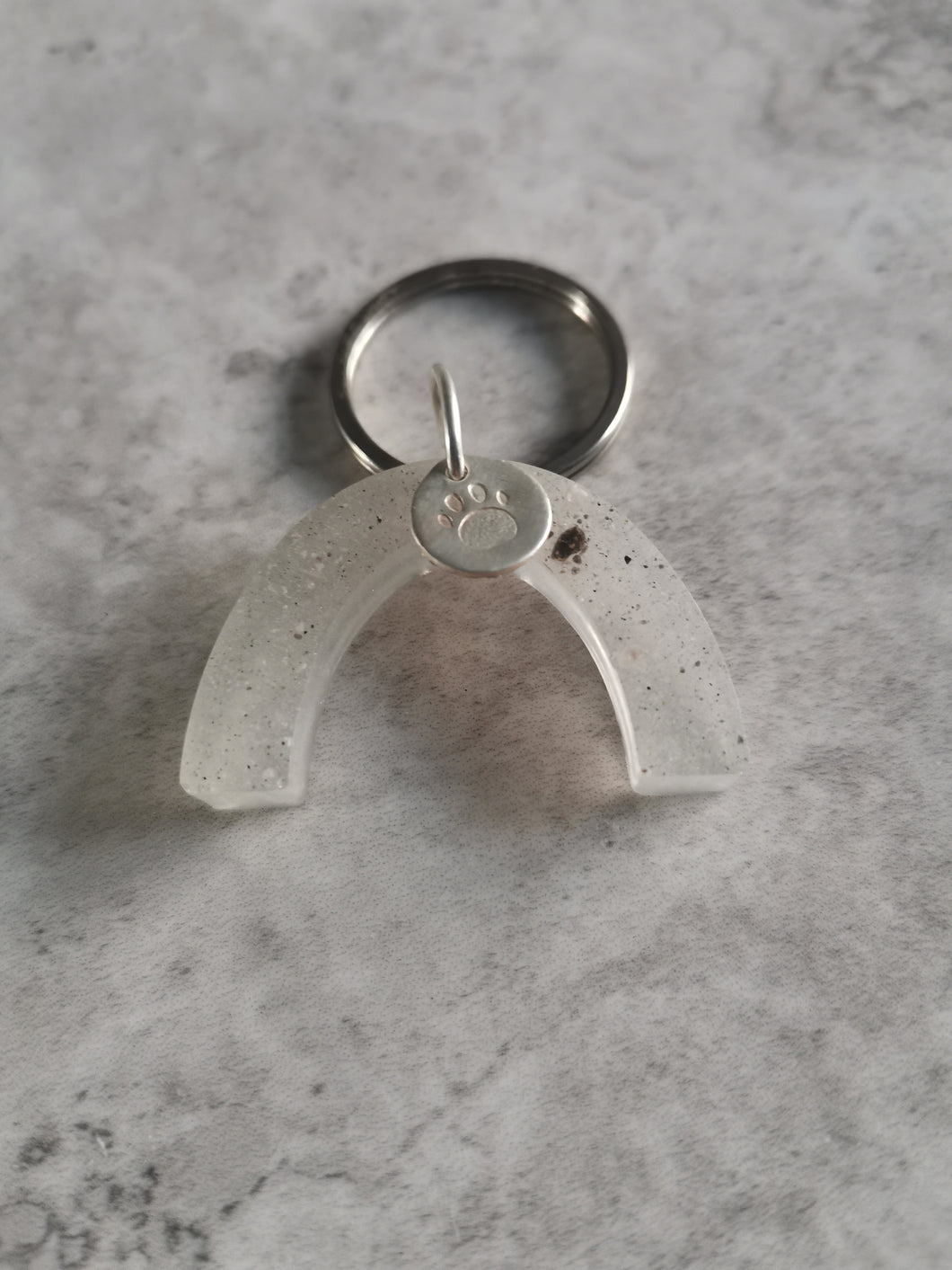 Memory Range - Rainbow Epoxy Resin Keyring with Sterling Silver Disc