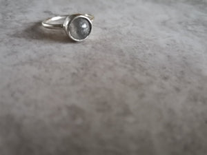 Ring - Sterling Silver Ring with Ashes set in an Epoxy Resin.