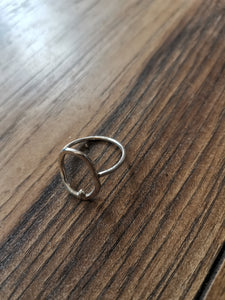 Ring - Freeform Hammered Ring with a molten ball