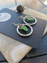 Load image into Gallery viewer, Beach Glass - Green Hoop Earrings

