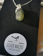 Load image into Gallery viewer, Beach Glass Medium Green Wired Pendant
