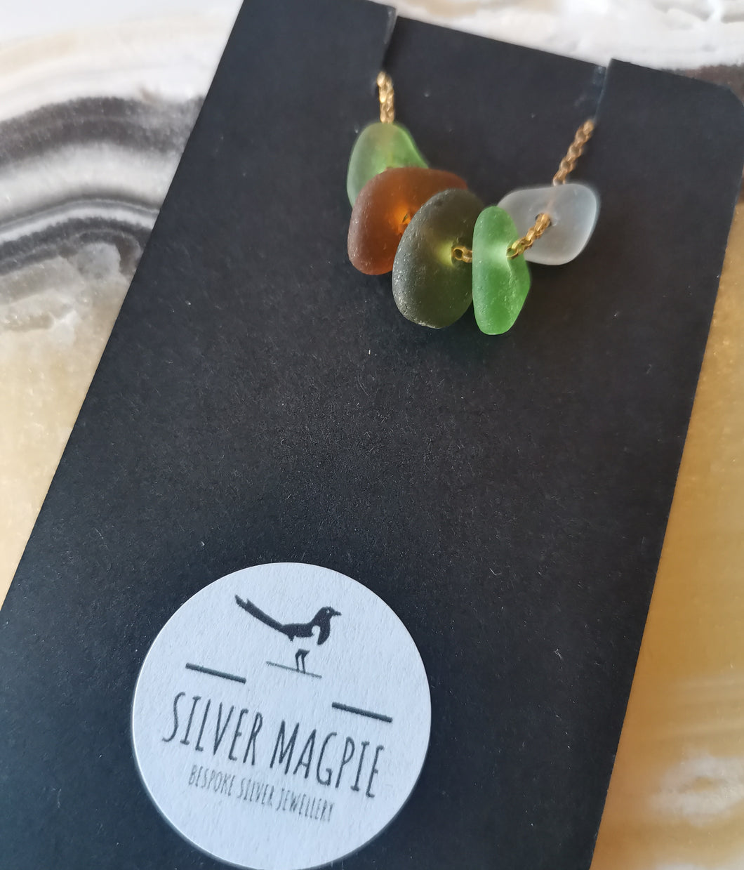 Yellow Gold - Beach Glass Pendant