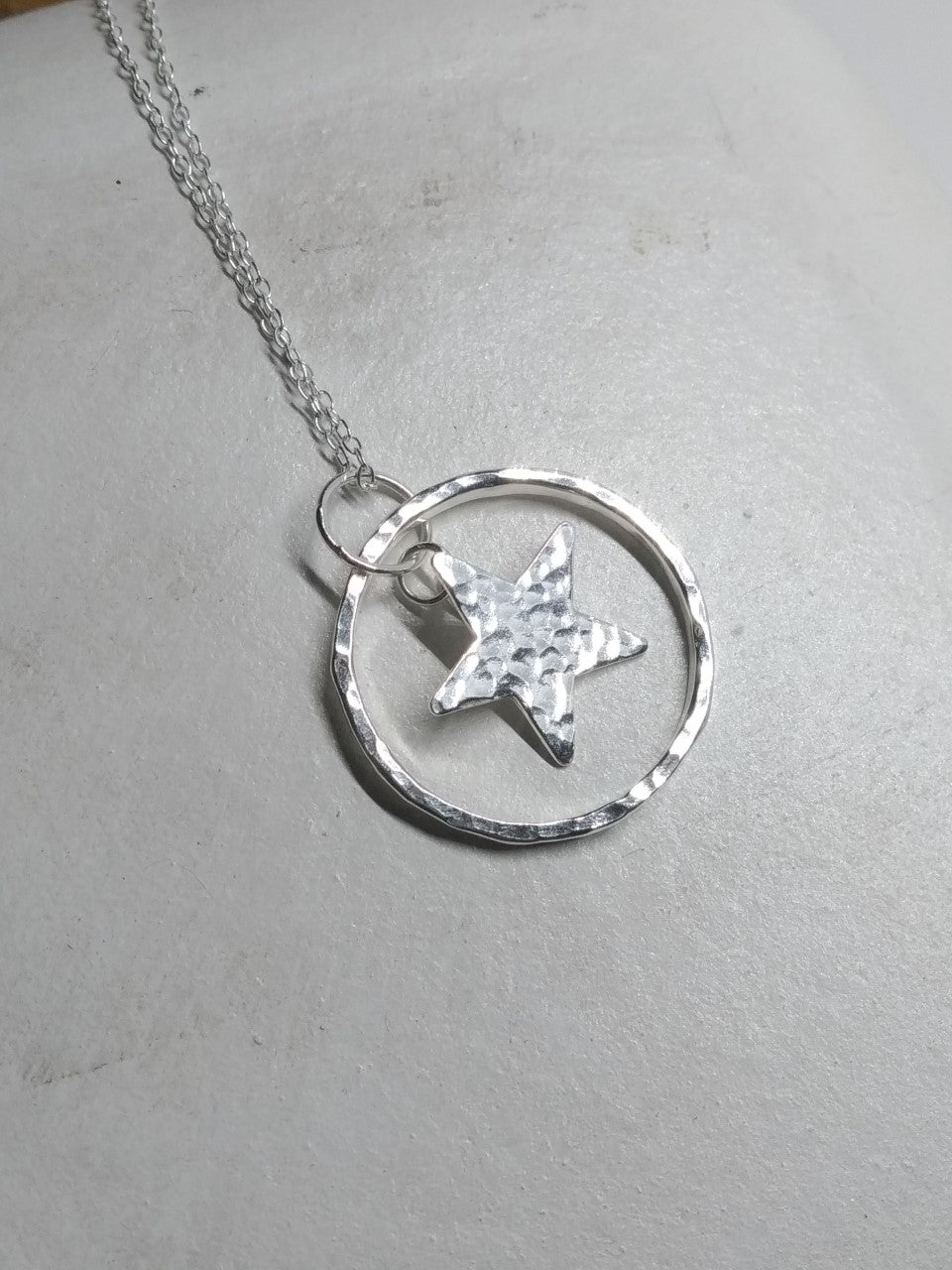Necklace - Statement Hammered Star Necklace