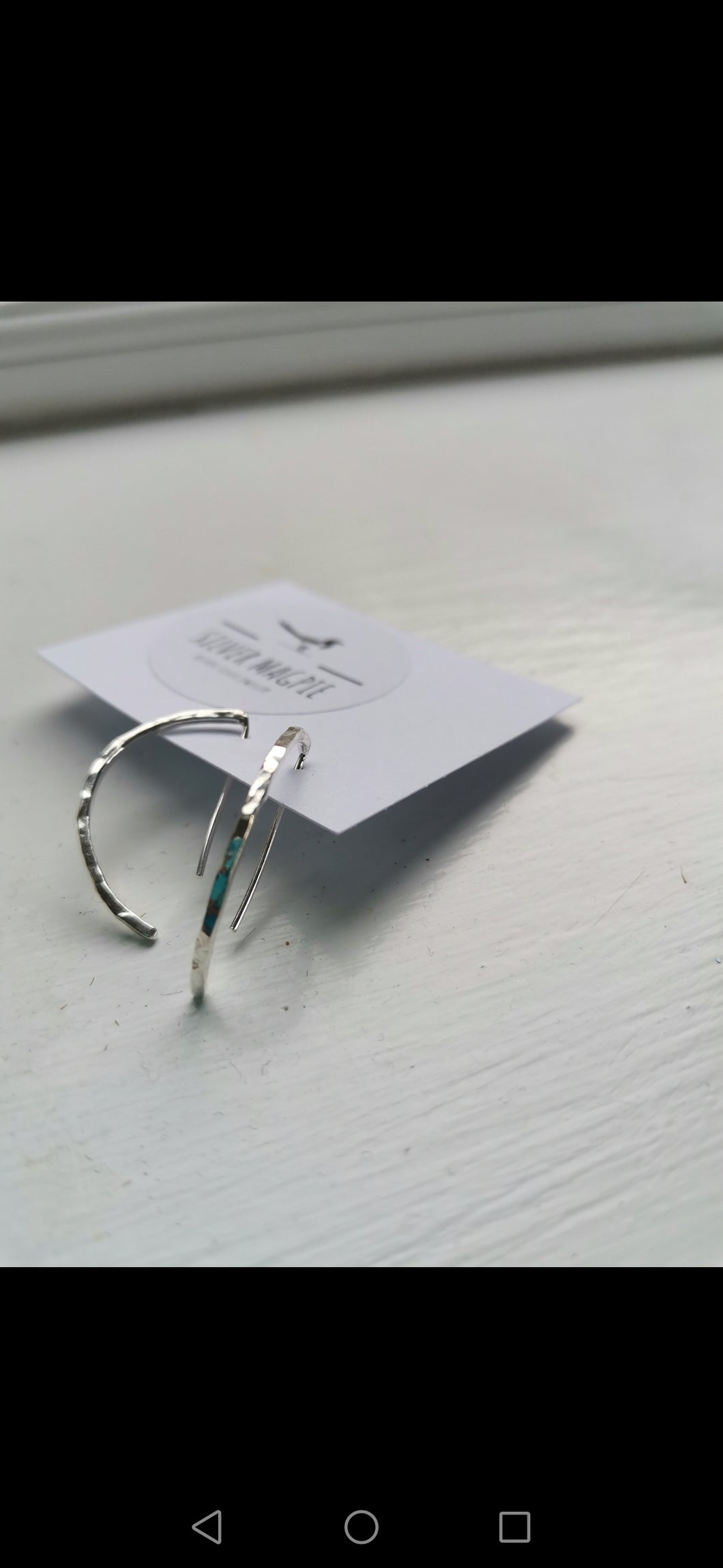 Earrings - Hammered Pull Through Half Hoops