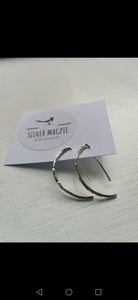 Earrings - Hammered Pull Through Half Hoops