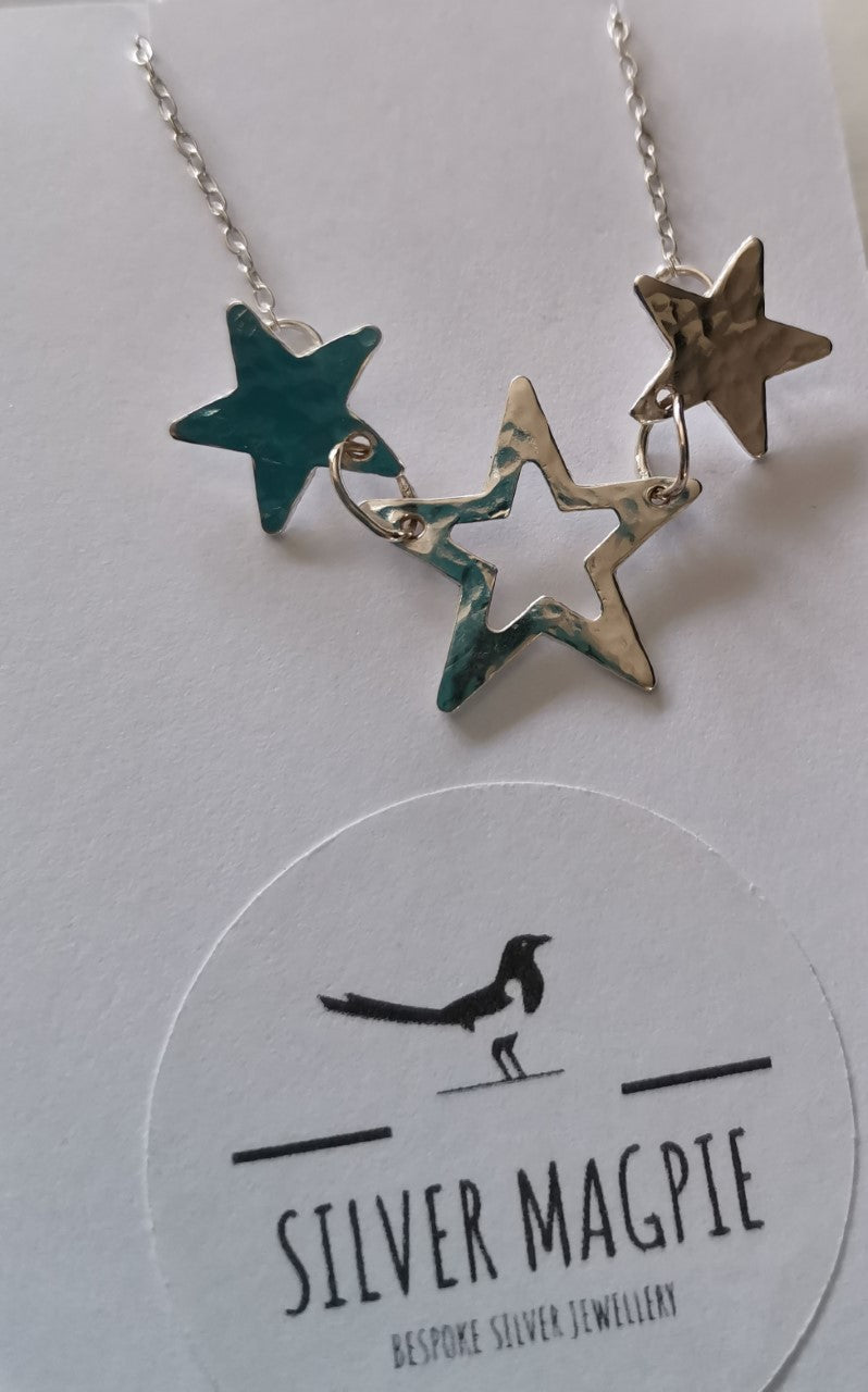 Necklace - Statement Triple Star Necklace