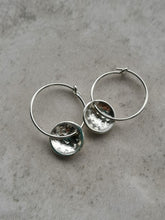 Load image into Gallery viewer, Earrings - Hammered Domed Disc Hoops
