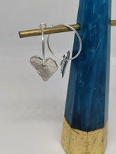 Load image into Gallery viewer, Earrings - Hammered Heart Hoops
