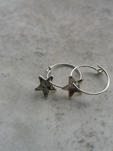 Load image into Gallery viewer, Earrings - Hammered Star Hoops
