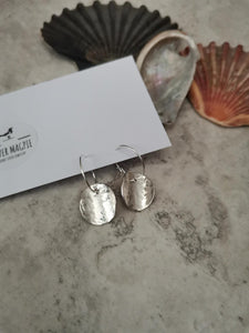 Earrings - Hammered Domed Circular Hoop Earrings