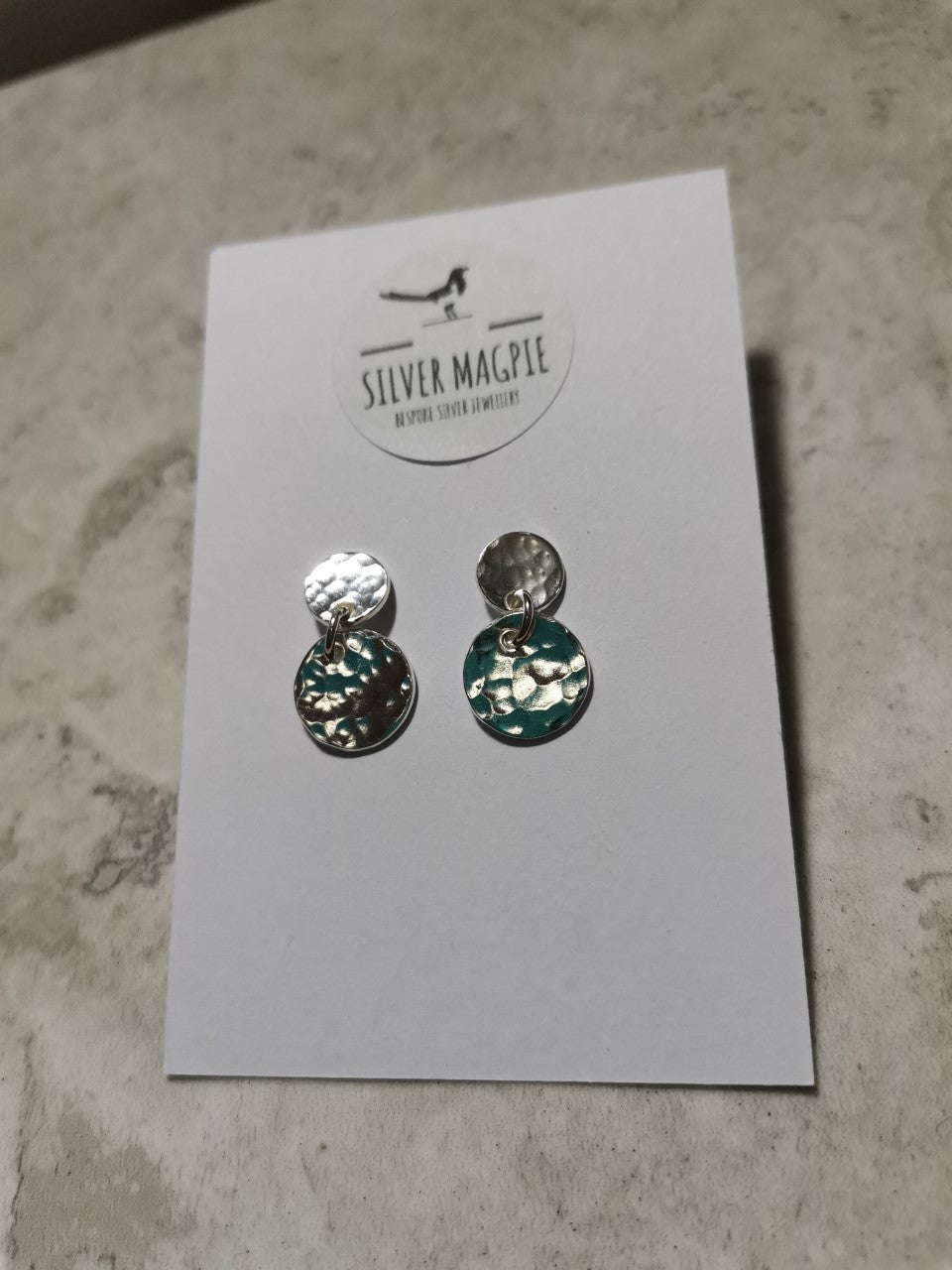 Earrings - Hammered Circular Drop Earrings