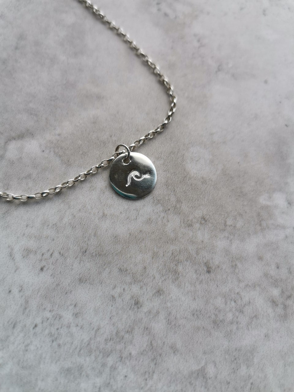 Anklet - Sterling Silver Wave Disc
